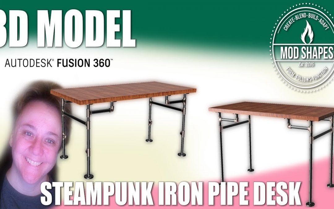 DIY Iron Pipe Desk Plan and 3d Model in  Fusion 360 Plus Cost Evaluation!