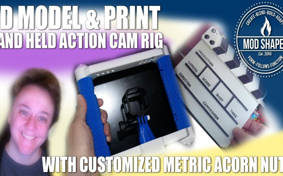 3d Model and Print Custom Acorn Nut for Go Pro Action Cam Rig DIY