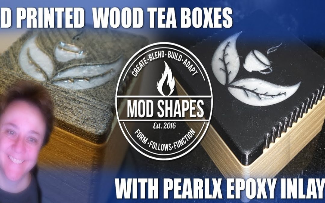 3d Model/Print DIY Tea Boxes w/ Wood Filament, PLA & Pearl Resin Inlay