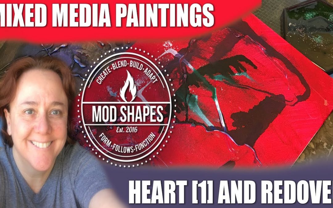 ModShapes Minute - Two Paintings from Acrylic Paint, Hot Glue, and Alcohol Inks